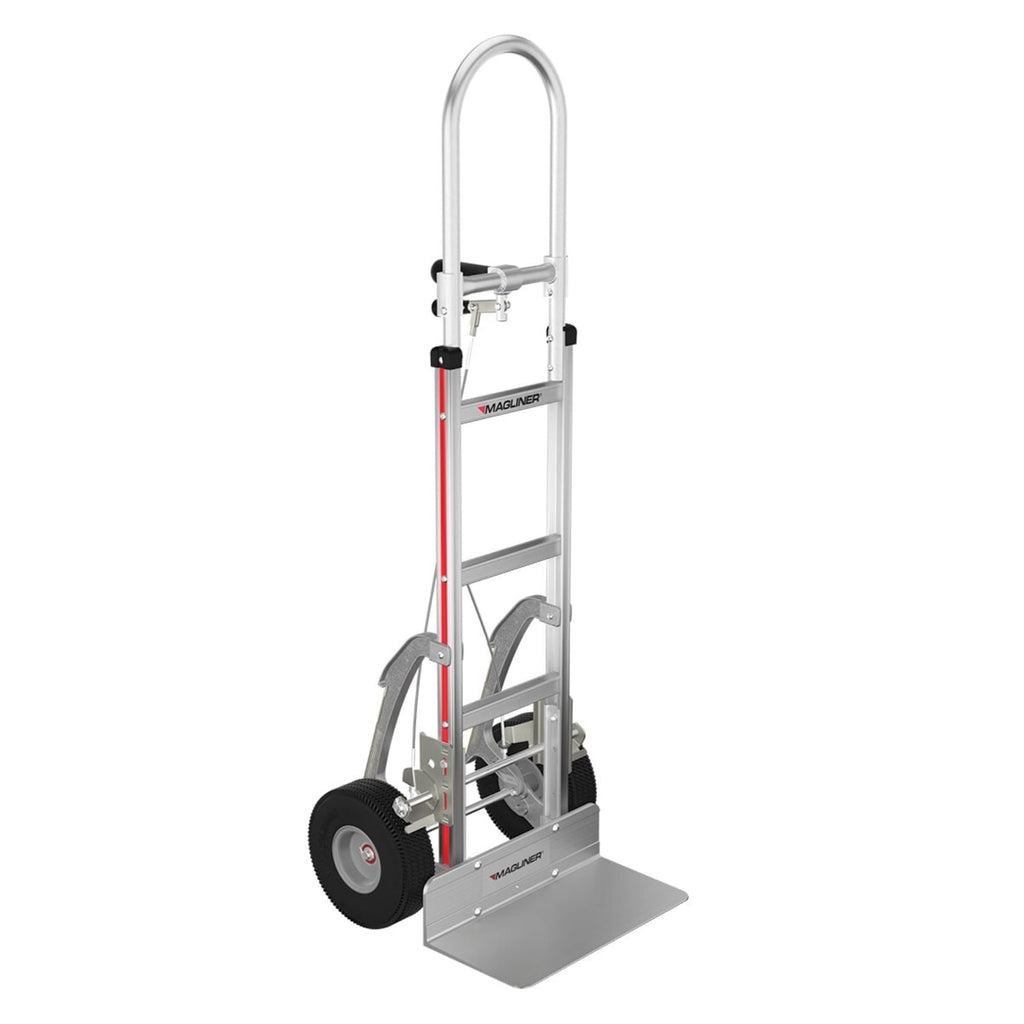 E-Track Aluminium Hand Truck – 226,8 kg Kapazität mit Tall Grip Handle, 10' Mikrozellularreifen, Treppenkufen und Bremsen
