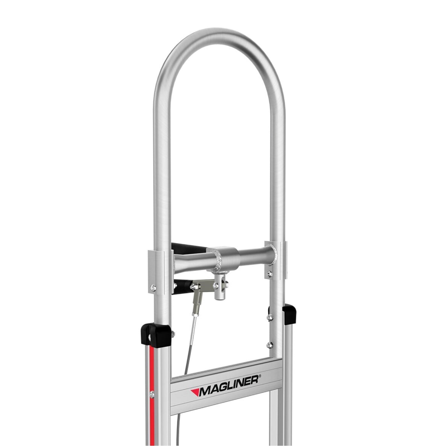 E-Track Aluminium Hand Truck – 226,8 kg Kapazität mit Tall Grip Handle, 10' Mikrozellularreifen, Treppenkufen und Bremsen