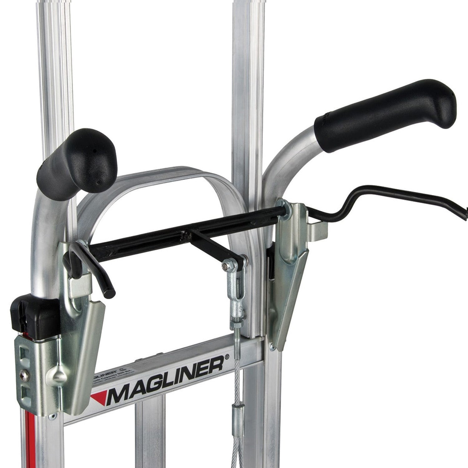 E-Track Aluminium Hand Truck - 226,8 kg Kapazität mit großen Dual Grip Griffe, 10' Mikrozellulare Reifen, Treppenkufen und Bremsen