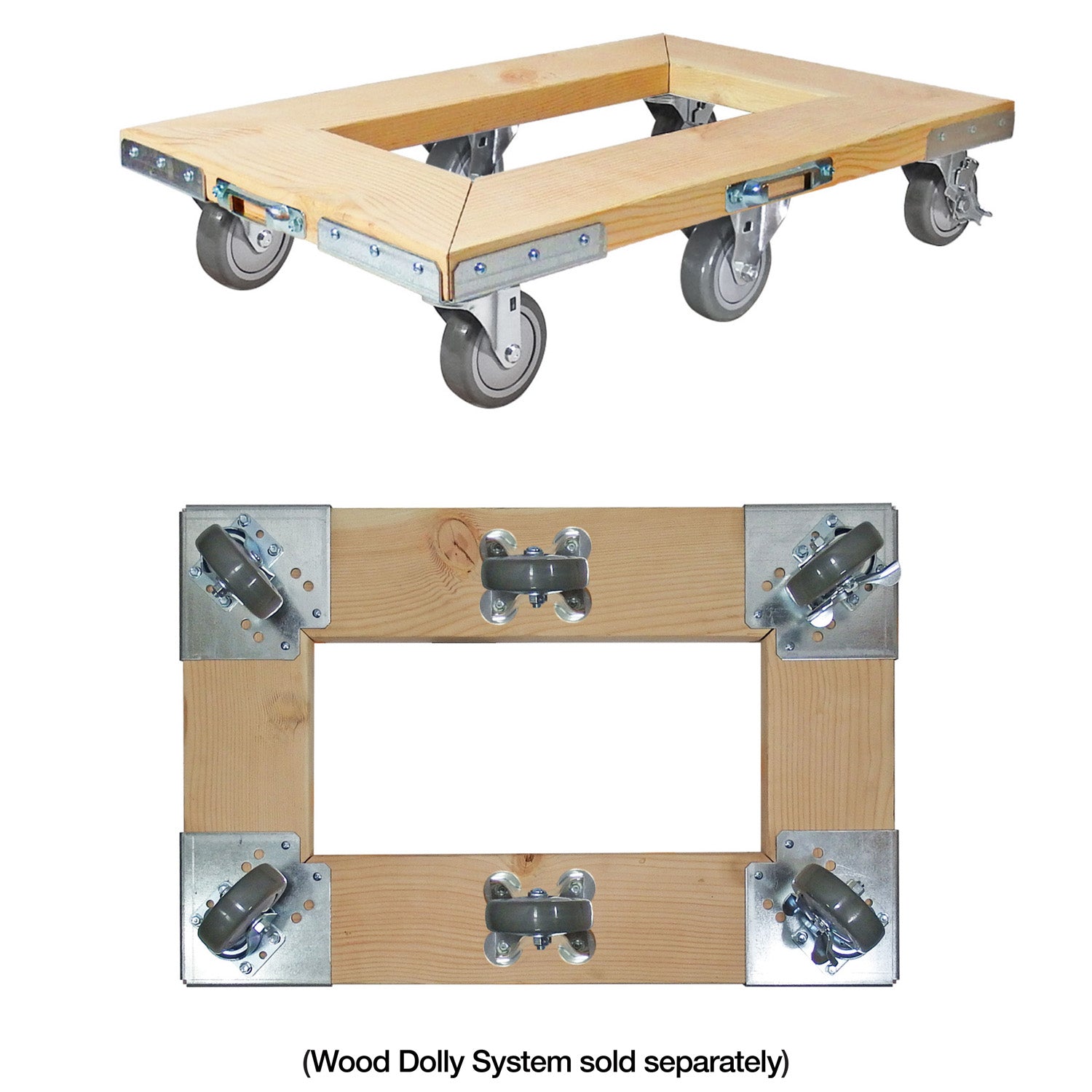 SNAP-LOC Wood Dolly Caster Steering Kit 4' Polyurethan