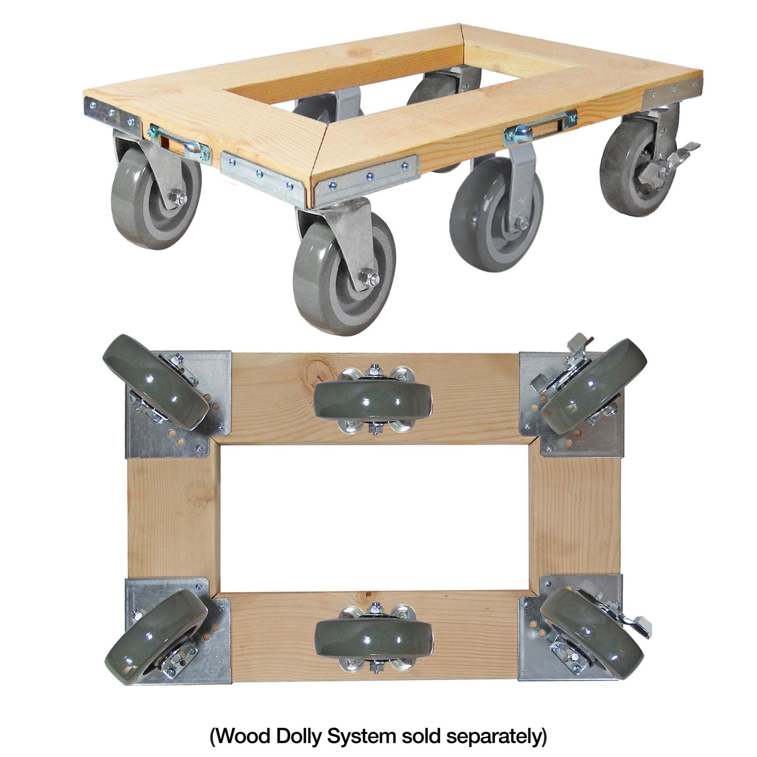 SNAP-LOC Wood Dolly Caster Steering Kit 6' Polyurethan