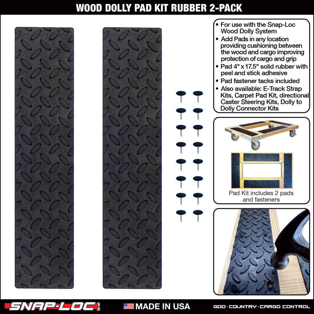 SNAP-LOC Wood Dolly Pad Kit Gummi 4'x17.5' 2er-Packung