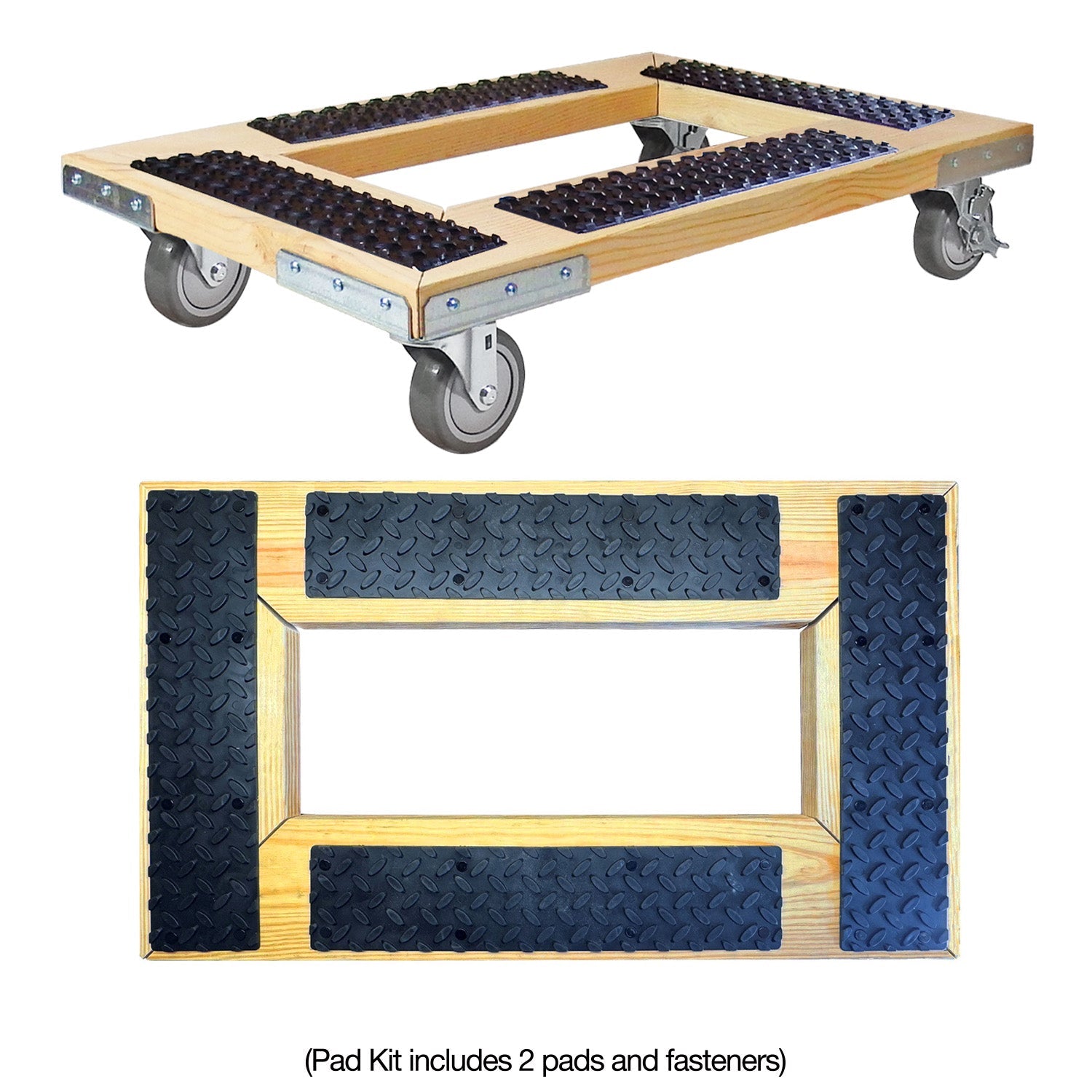 SNAP-LOC Wood Dolly Pad Kit Gummi 4'x17.5' 2er-Packung