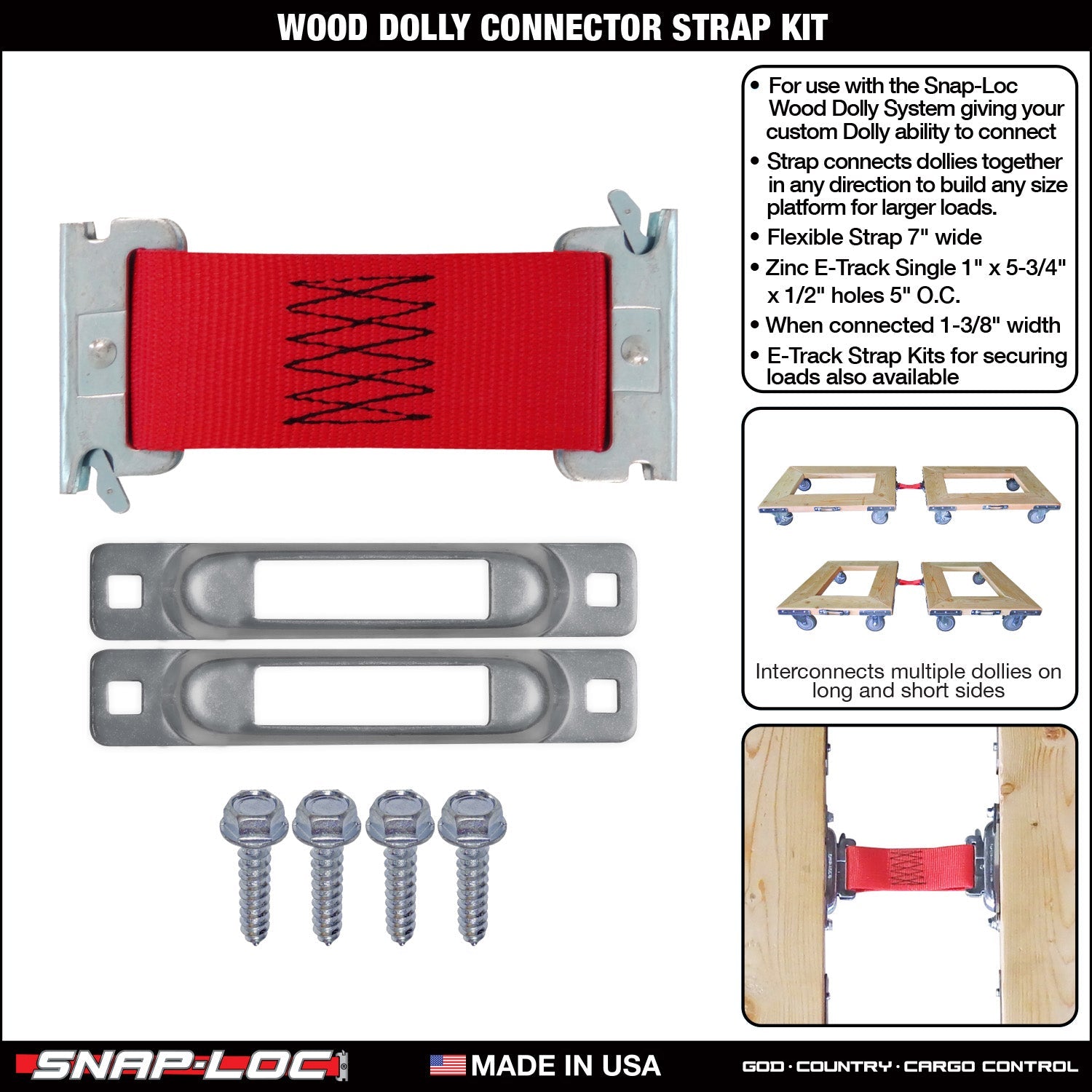 SNAP-LOC Wood Dolly Connector Strap Kit