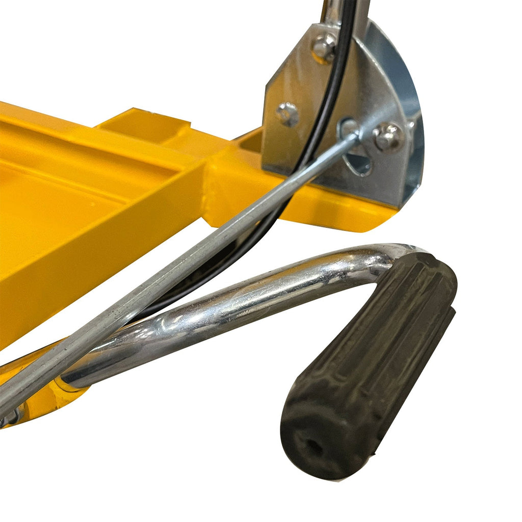 Single Scissor Lift Table 199,58 kg 39.4 'Hubhöhe mit langlebigen großen Gummi-Lastrad