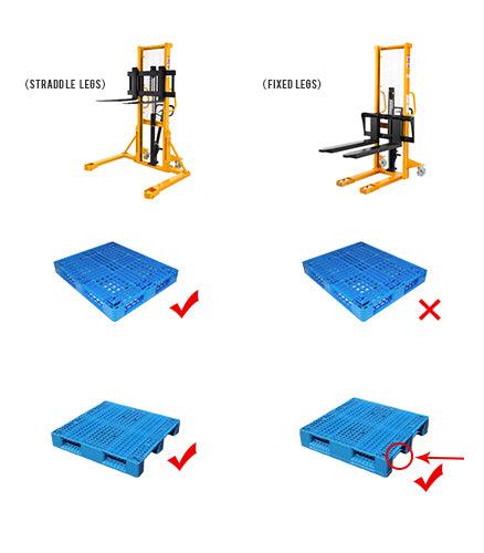 Manuelle hydraulische Stackerpalette Stacker verstellbare Gabeln 997,9 kg Cap 63' Lift Height A-3003