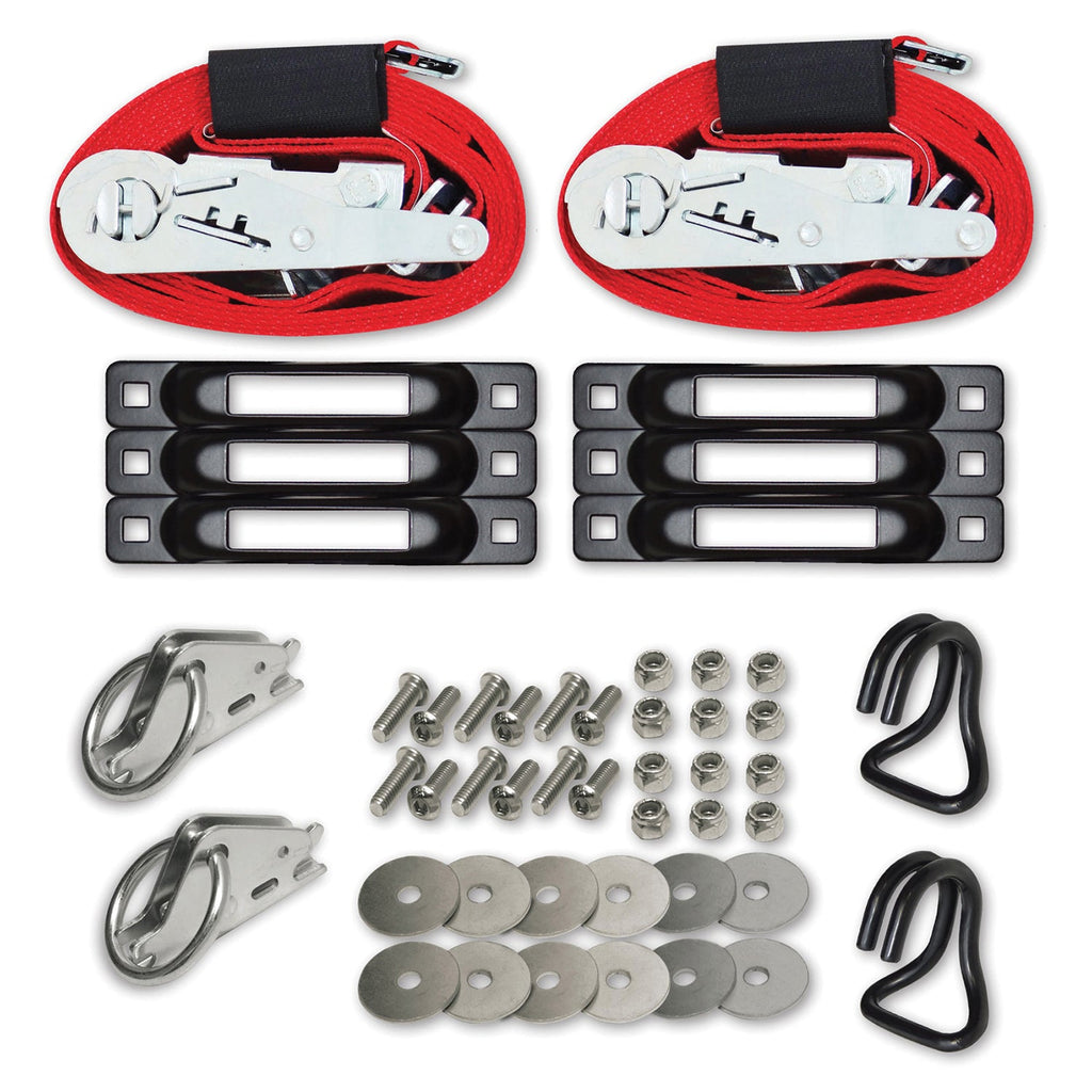 SNAP-LOC E-Track Single Truck Trailer 6er-Packung Tie-Down Anker Kit mit 2 'x 16' ft Ratchet Straps 2 kg Plus Rings Hooks