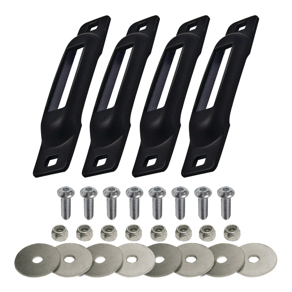Snap-Loc E-Track Single Tie-Down Ankerpunkte – Schwarzes 4er-Packung mit Allen Schrauben