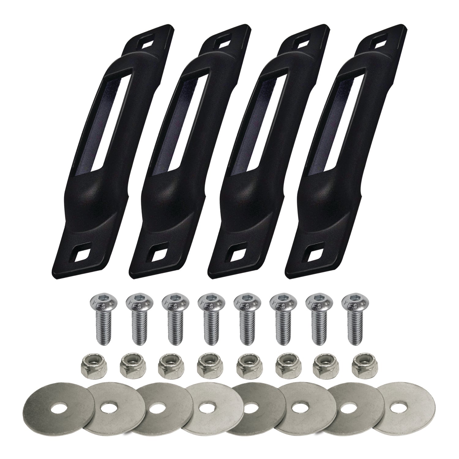 Snap-Loc E-Track Single Tie-Down Ankerpunkte – Schwarzes 4er-Packung mit Allen Schrauben
