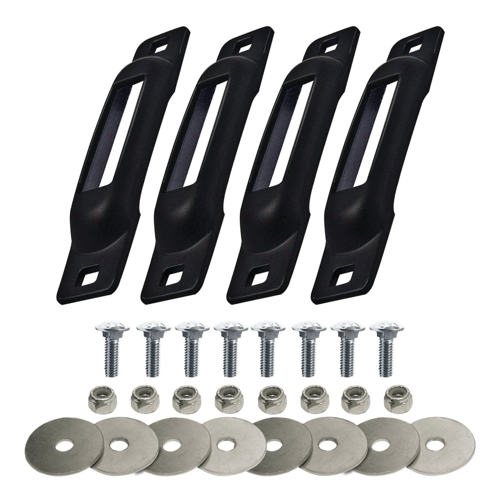 Snap-Loc E-Track Single Tie-Down Ankerpunkte – Schwarzes 4er-Packung mit Trageschrauben