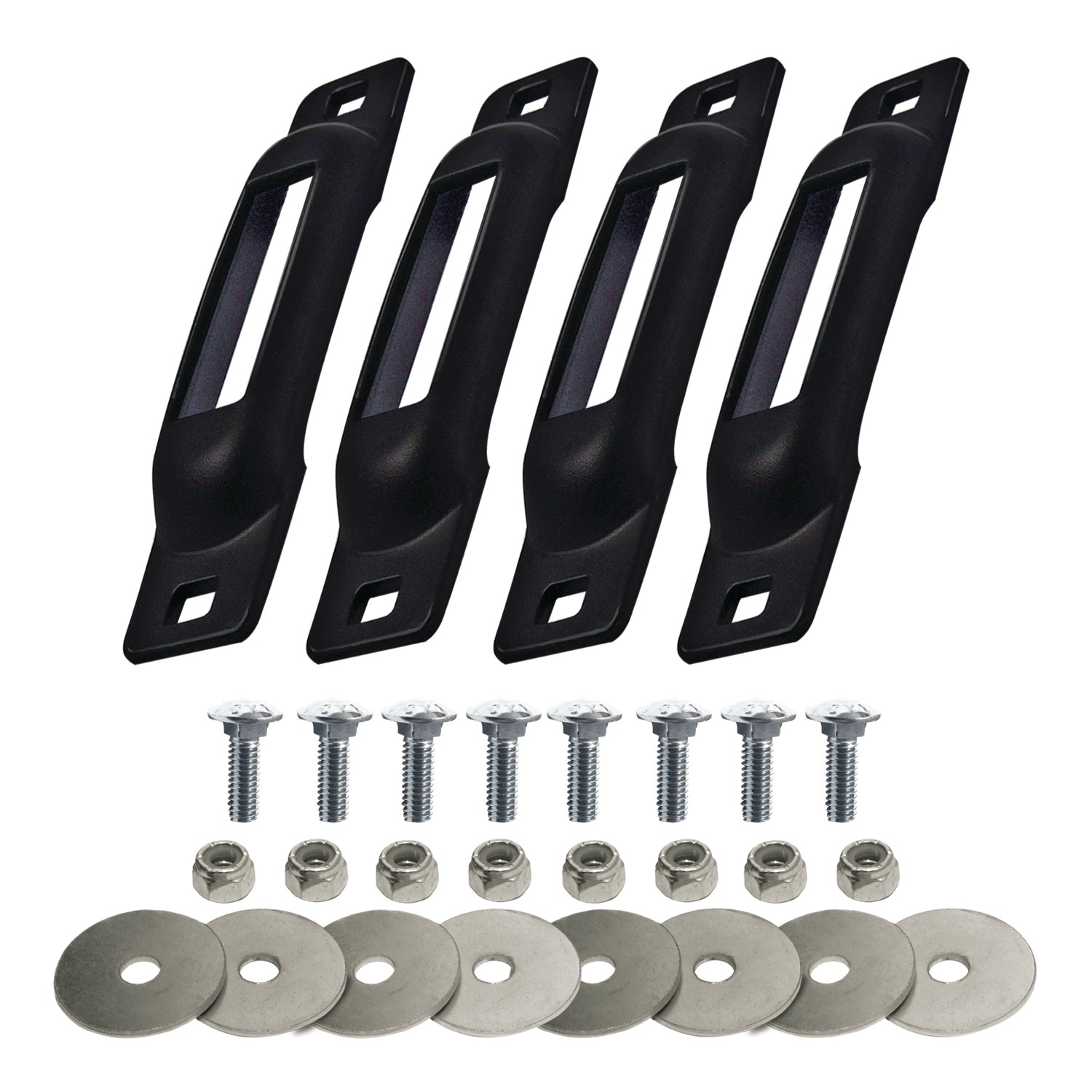 Snap-Loc E-Track Single Tie-Down Ankerpunkte – Schwarzes 4er-Packung mit Trageschrauben