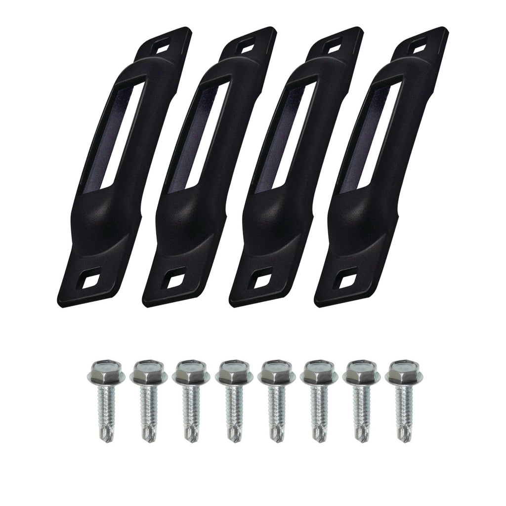 Snap-Loc E-Track Single Tie-Down Ankerpunkte – Schwarzes 4er-Packung mit selbstbohrenden Schrauben