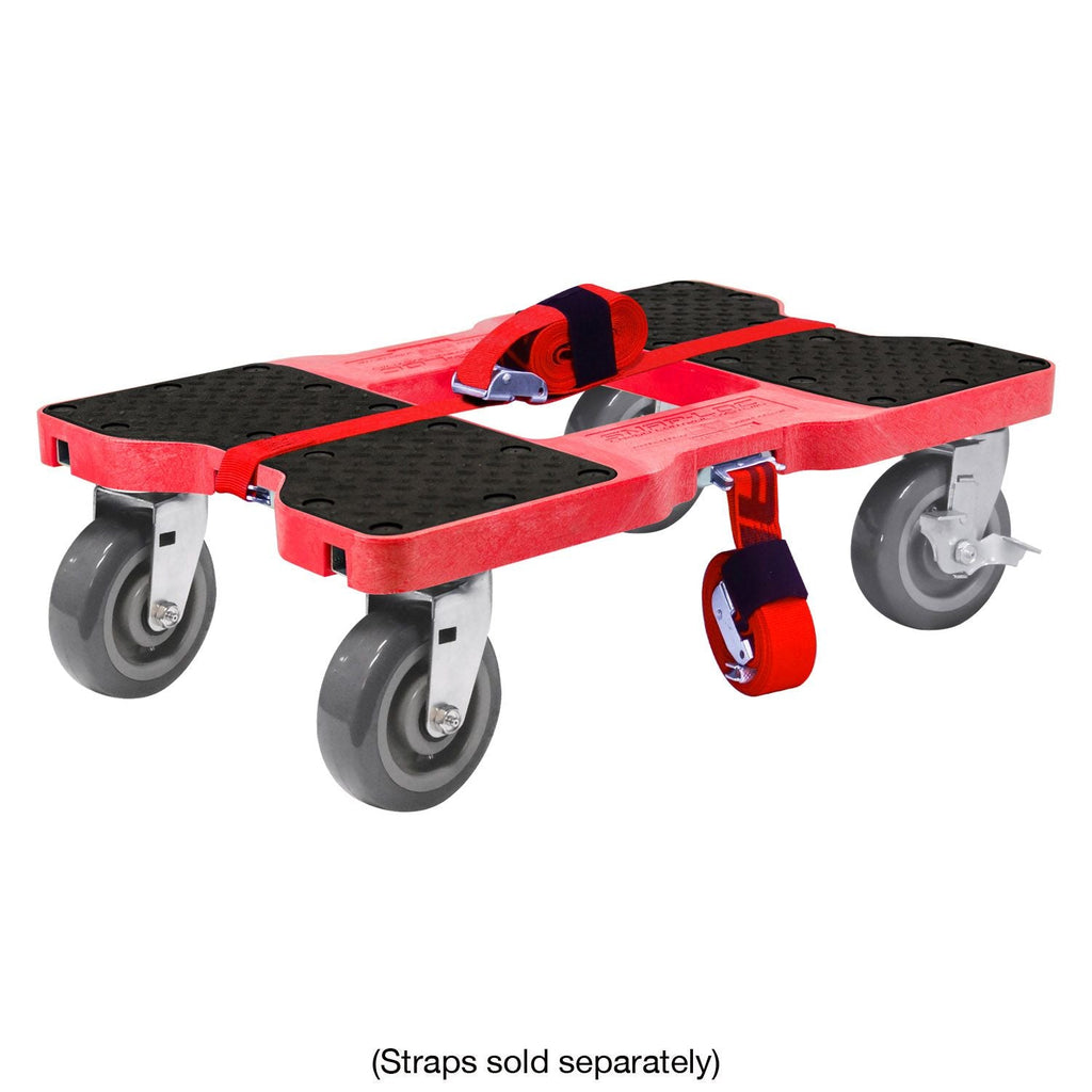 Snap-Loc E-Track Dolly - Super-Duty, 0,82 kg Kapazität mit 6' Polyurethan-Schwenkrollen - Rot
