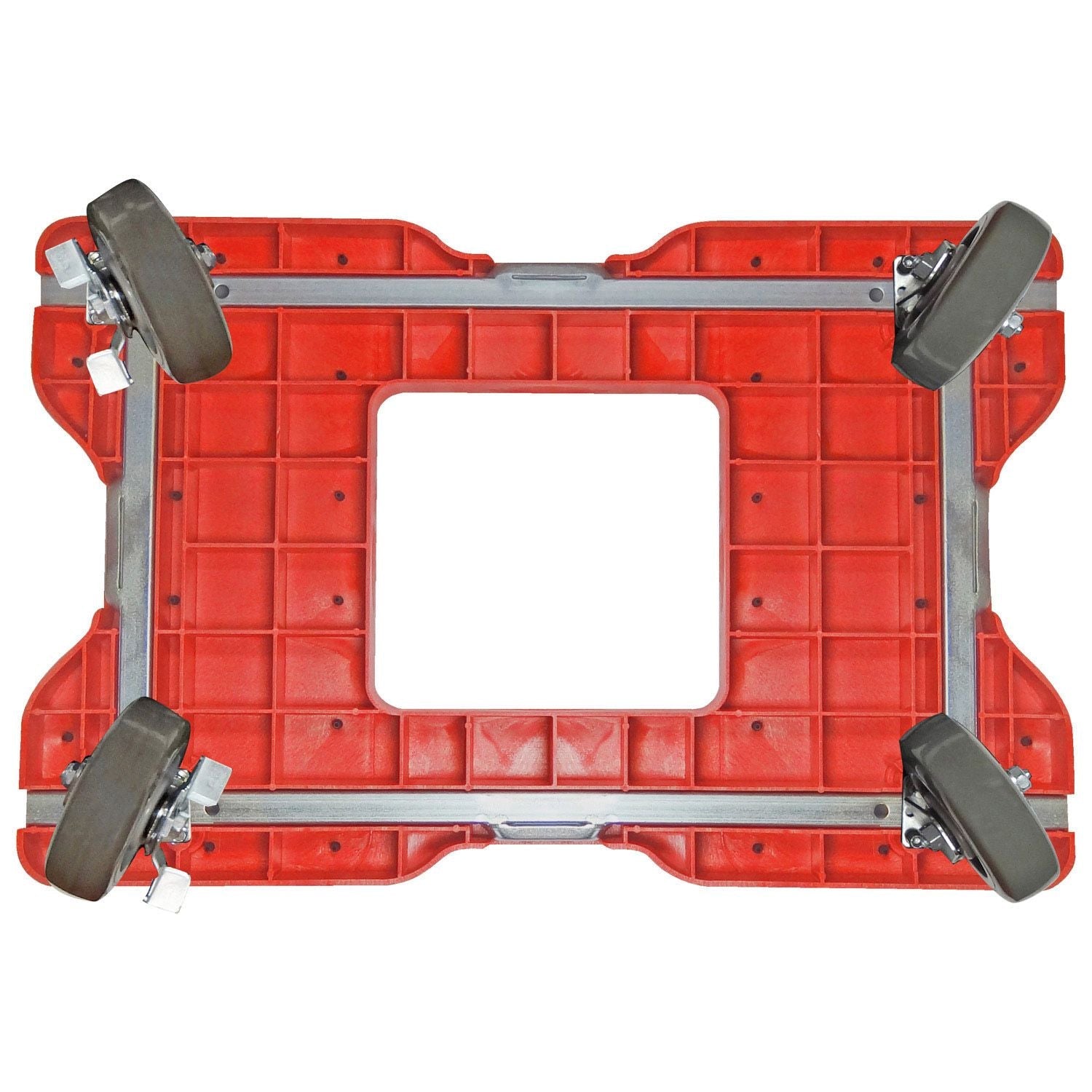 Snap-Loc E-Track Dolly - Super-Duty, 0,82 kg Kapazität mit 6' Polyurethan-Schwenkrollen - Rot