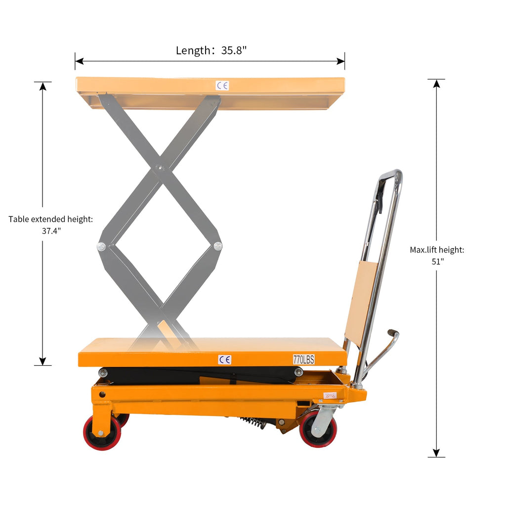 Doppelscheren Hebetisch 349,27 kg 51.2' Hebehöhe