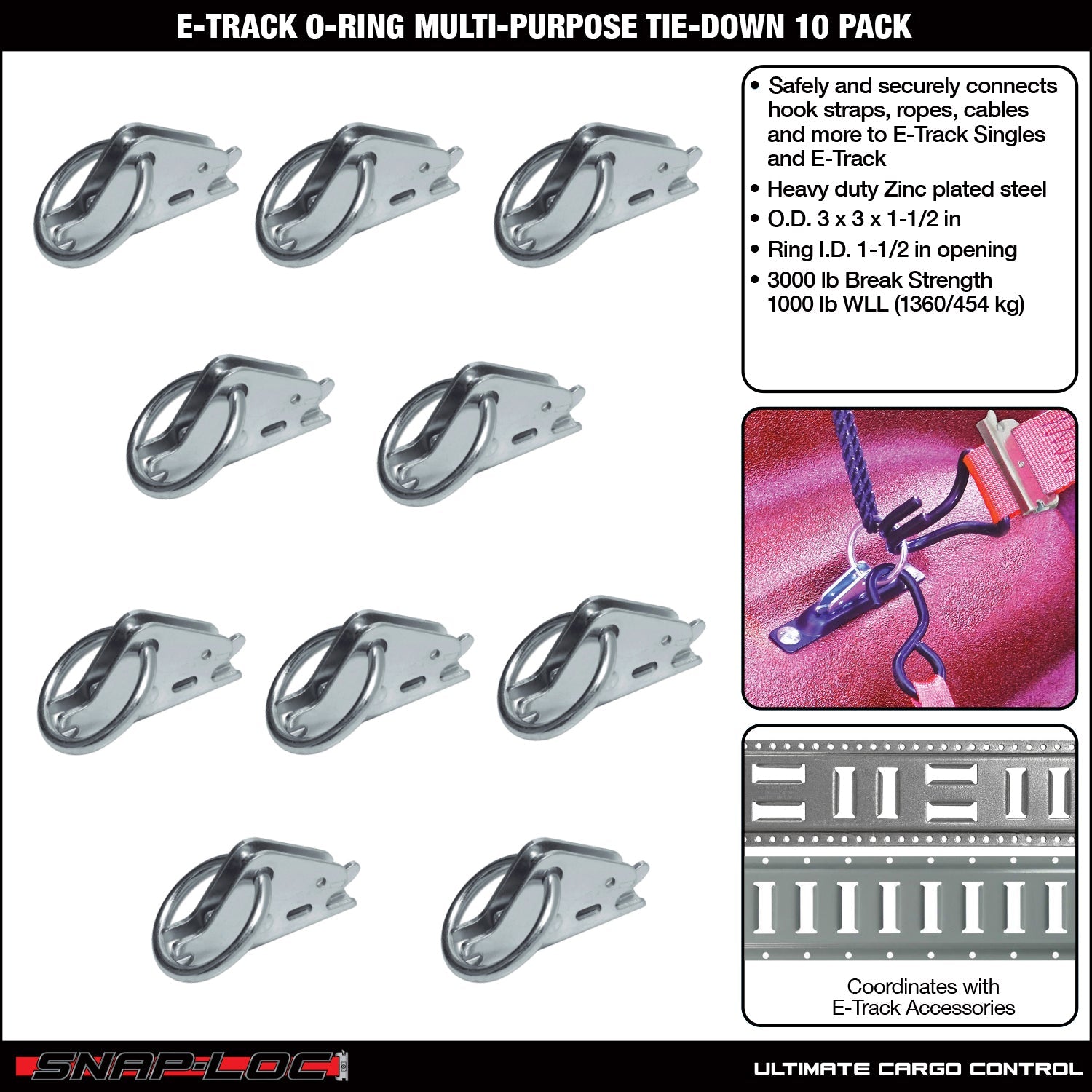 Snap-Loc E-Track O-Ring Tie-Down – Mehrzweck-Ladungskontrolle