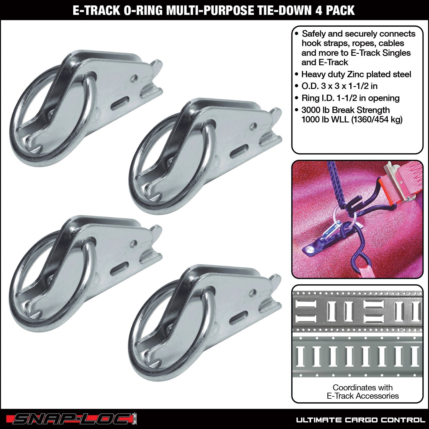Snap-Loc E-Track O-Ring Tie-Down – Mehrzweck-Ladungskontrolle