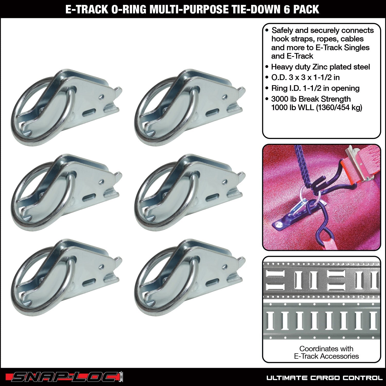 Snap-Loc E-Track O-Ring Tie-Down – Mehrzweck-Ladungskontrolle