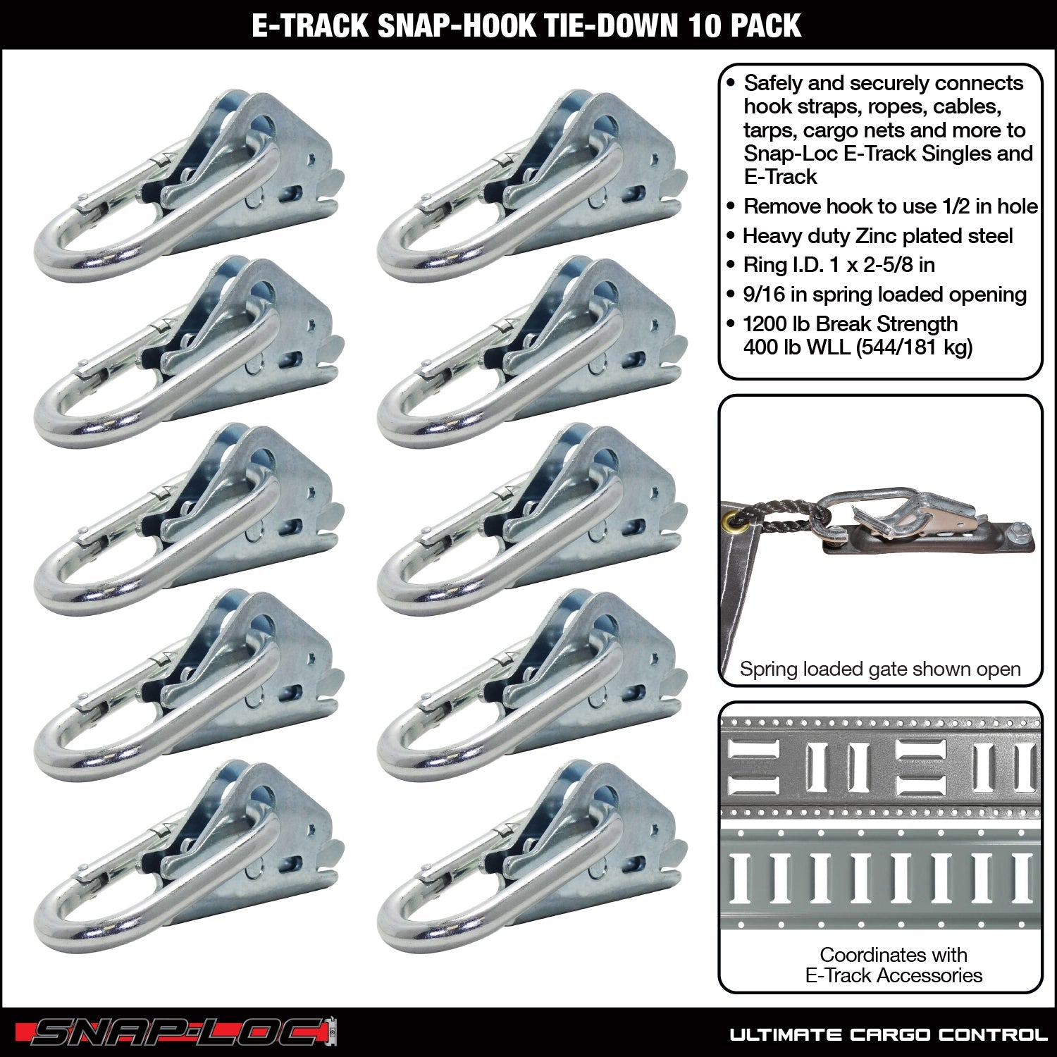 Snap-Loc E-Track Snap Hook Carabiner – Frachtkontrolle