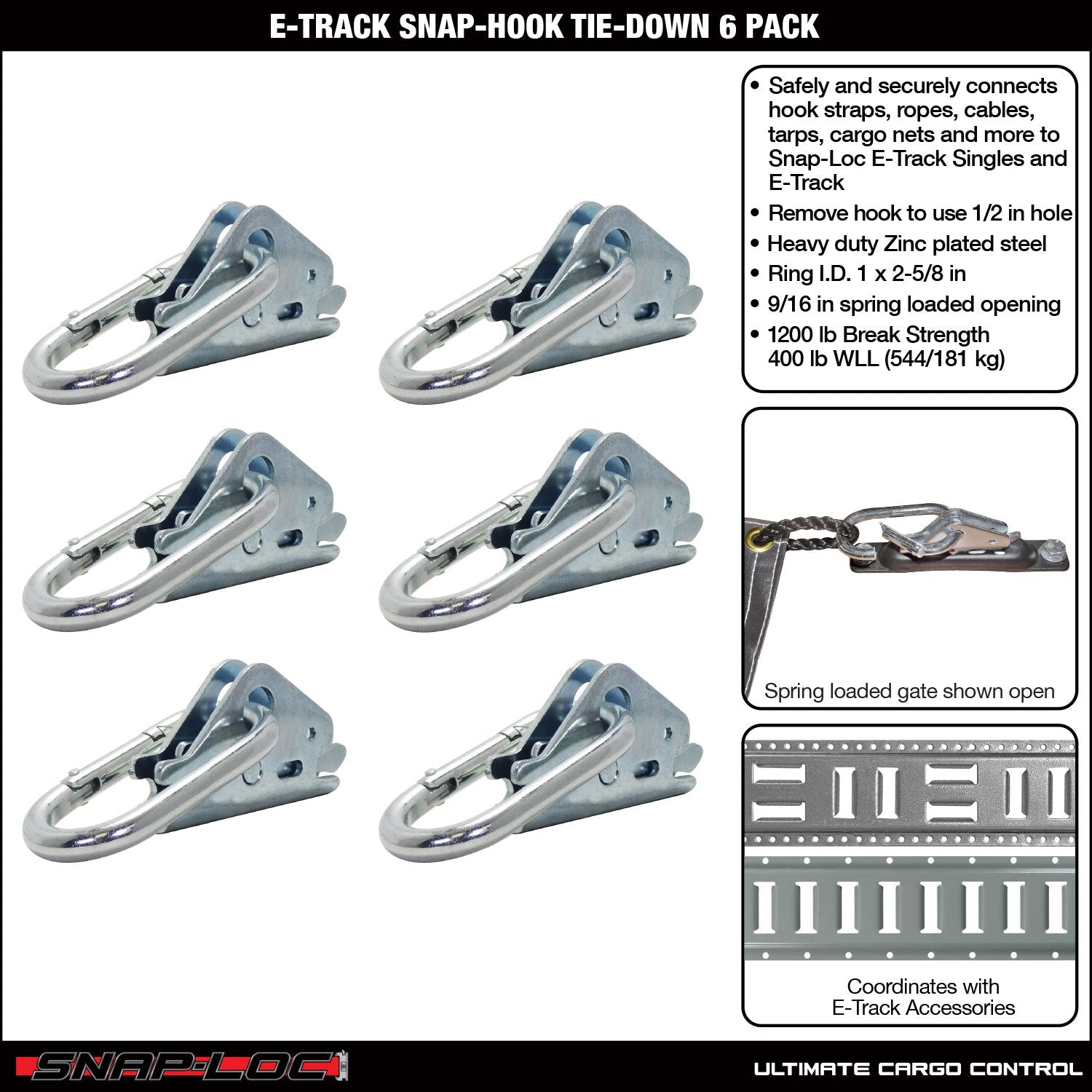 Snap-Loc E-Track Snap Hook Carabiner – Frachtkontrolle