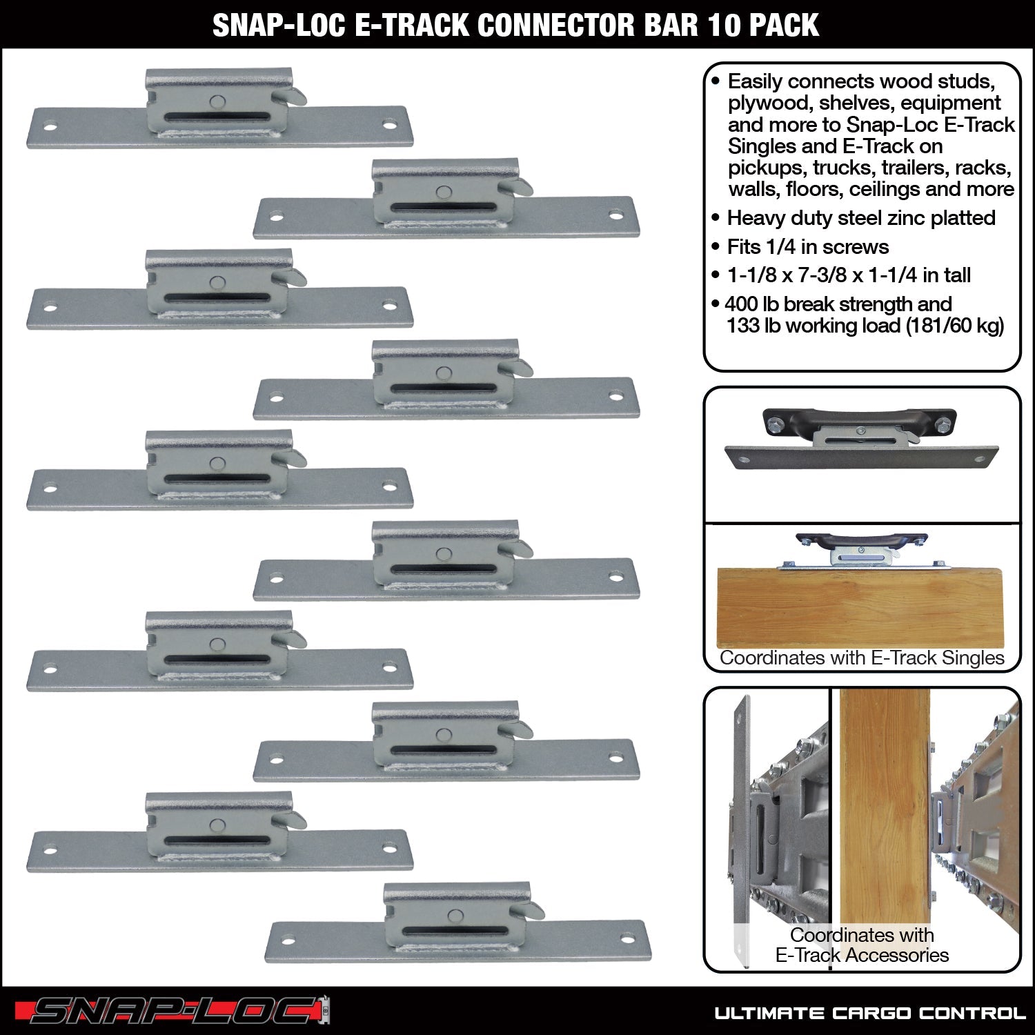 Snap-Loc E-Track Connector Bar – Frachtkontrolle