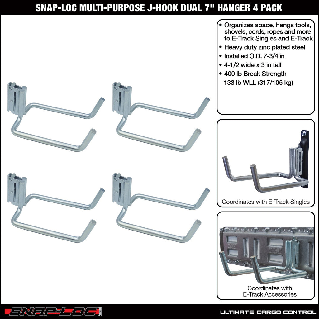 Snap-Loc E-Track 8' Mehrzweck-Dual-J-Hook - Cargo Control