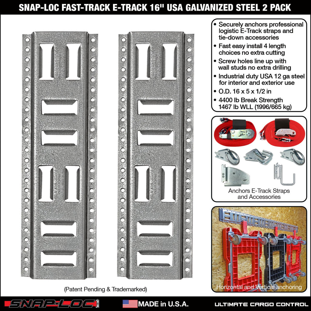 Fast-Track E-Track; USA Galvanized Steel Horizontal Vertikal