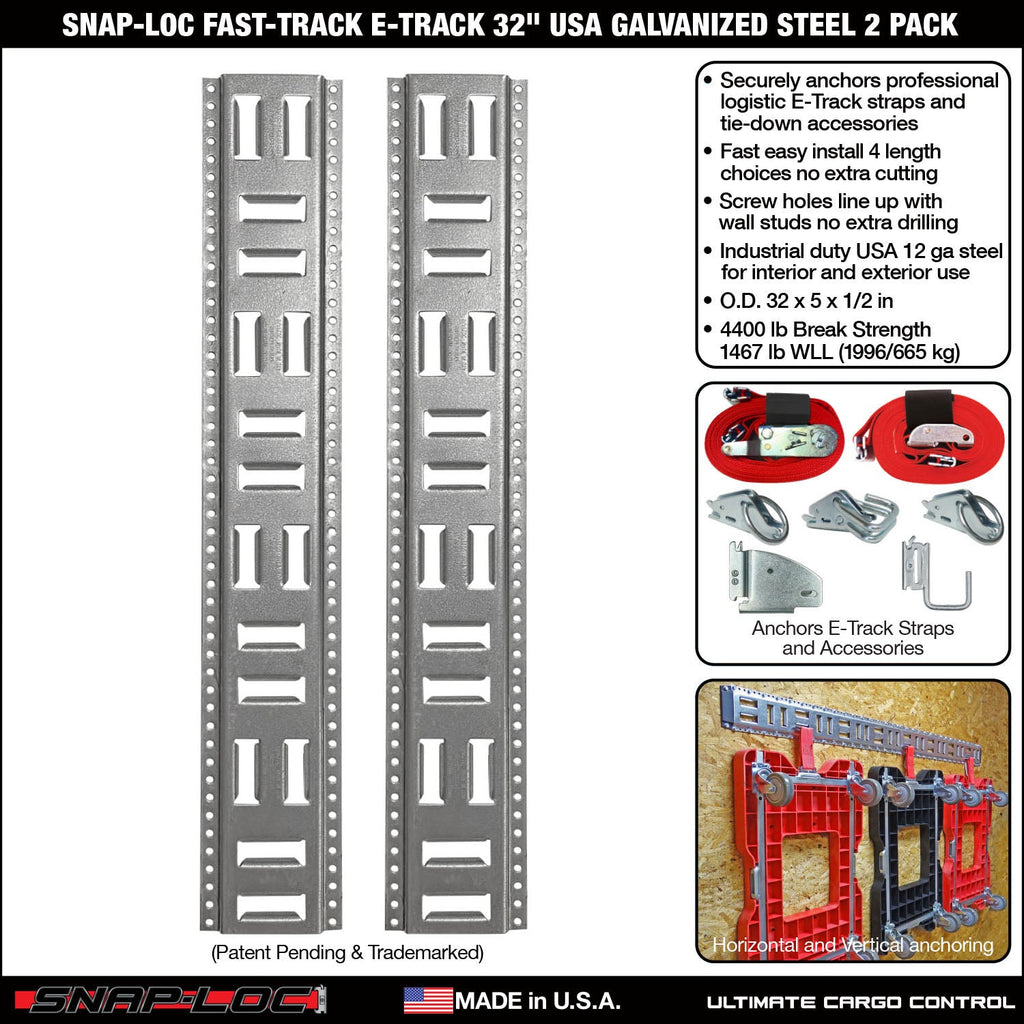 Fast-Track E-Track; USA Galvanized Steel Horizontal Vertikal