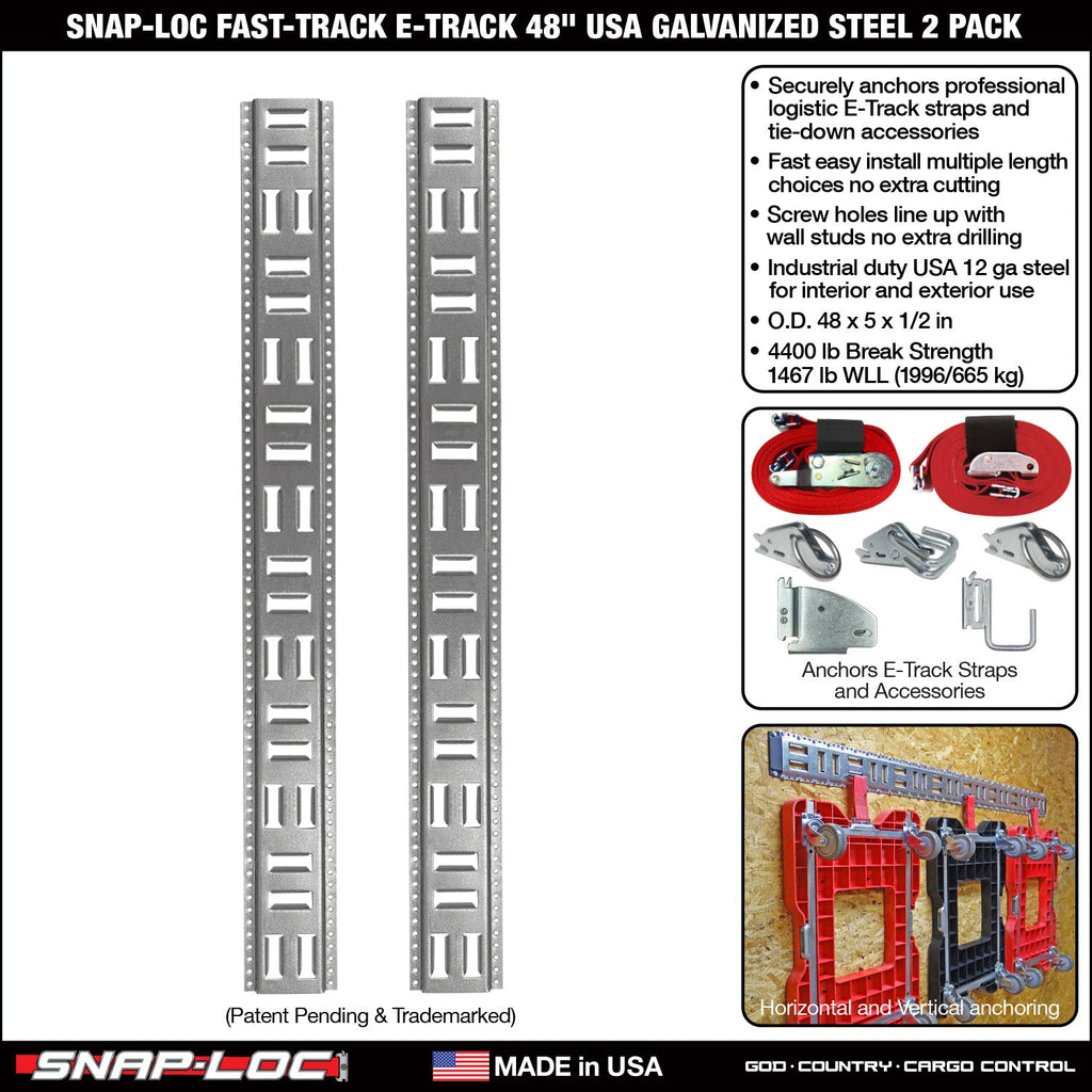 Fast-Track E-Track; USA Galvanized Steel Horizontal Vertikal