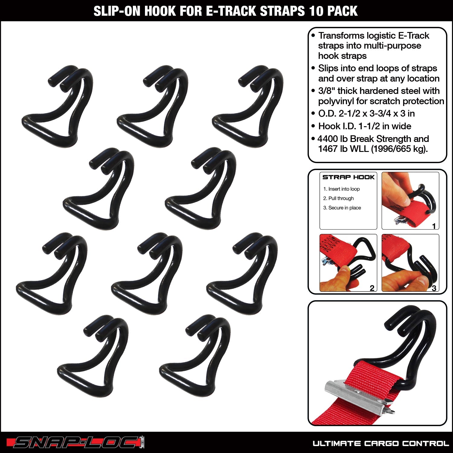 Snap-Loc E-Track Slip-On Strap Hook Adapter – Frachtkontrolle
