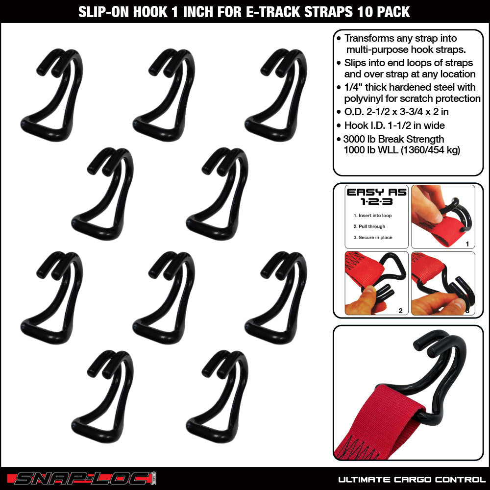 Snap-Loc E-Track Strap Hook Adapter – Slip-On 1 Zoll