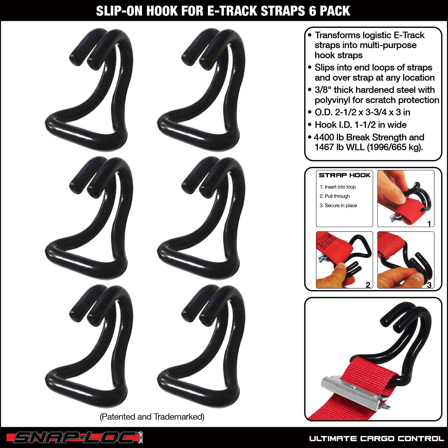 Snap-Loc E-Track Slip-On Strap Hook Adapter – Frachtkontrolle