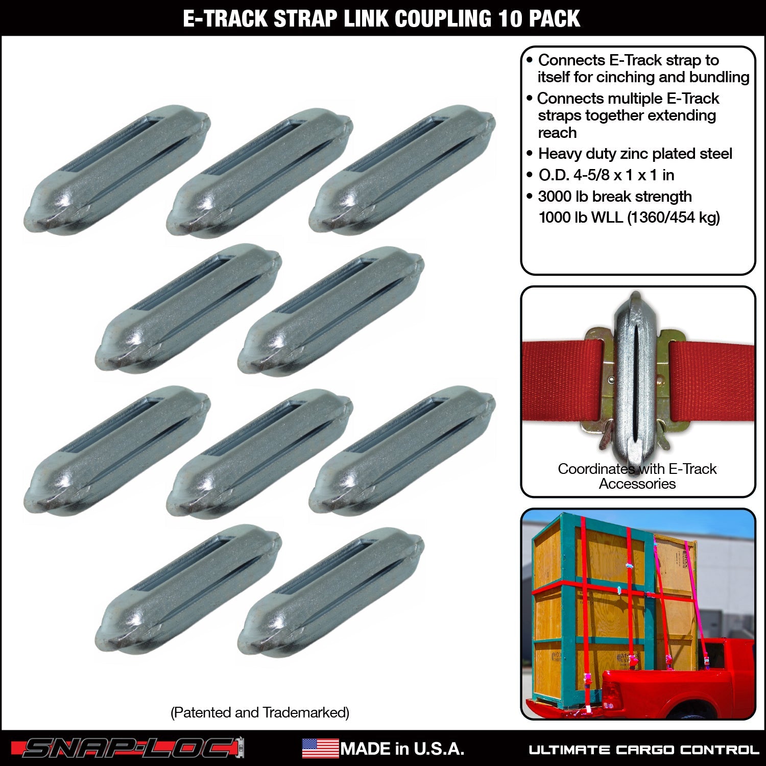 Snap-Loc E-Track Bandkupplung - Ladungskontrolle