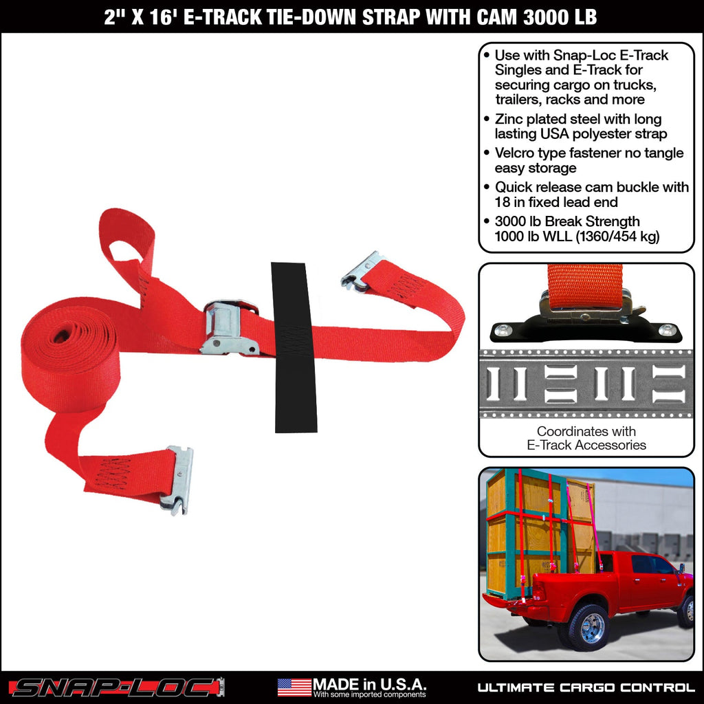 Snap-Loc 2 in x (8-20) ft E-Track Cam Strap - Cargo Control - 1,36 kg