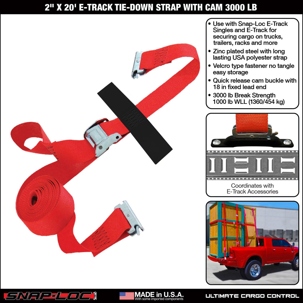 Snap-Loc 2 in x (8-20) ft E-Track Cam Strap - Cargo Control - 1,36 kg
